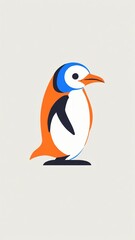 Vector icon penguin with ice cream
