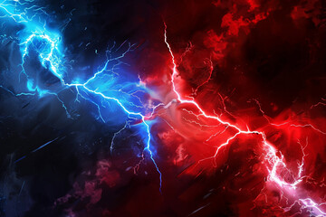 Abstract red and blue lightning bolt explosion on a patriotic theme.