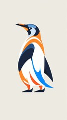 Vector icon penguin with ice cream