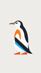 Obraz premium Vector icon penguin with ice cream