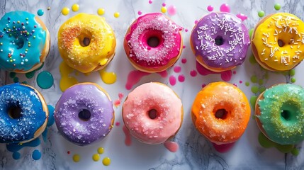 Festive Rainbow Doughnuts: Delicious Treats for Pride Month Celebration