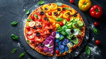 Vibrant Rainbow Pizza Delight for Pride Month Celebration