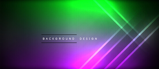 Obraz premium Neon glowing circle rays, light round lines in the dark, planet style neon wave lines. Energetic electric concept design for wallpaper, banner, background