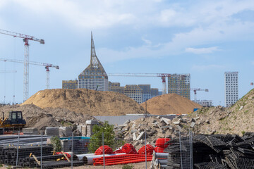 view of the construction of a modern building