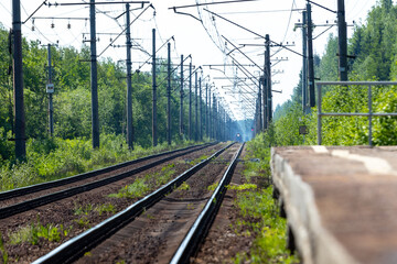 A branch line of the railway stretching into the distance during the day