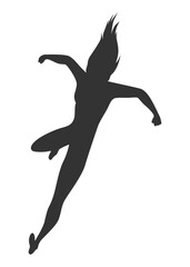 Woman superhero silhouette. Business woman revealed as super hero. Female power concept isolated on white background