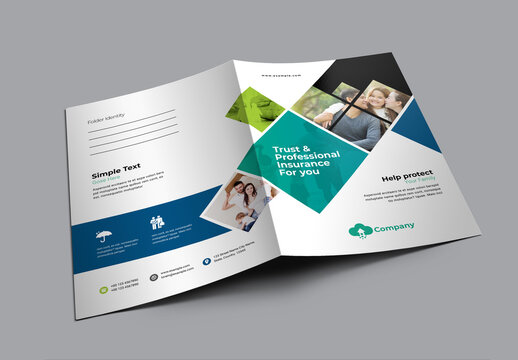 Insurance Company Presentation Folder Design Layout
