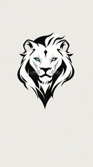 Vector icon lion head illustration