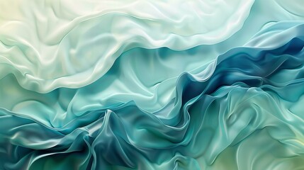 Obraz premium green, smooth silk fabric, textile wavy background