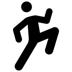 karate kick solid icon