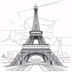 Obraz premium a minimalist image of Paris Olympics, the Eiffel Tower