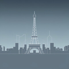 a minimalist image of Paris Olympics,  the Eiffel Tower
