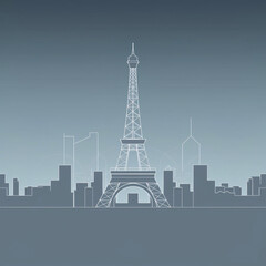 a minimalist image of Paris Olympics,  the Eiffel Tower