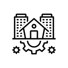 Black line icon for management 