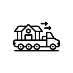 Obraz premium Black line icon for moving 