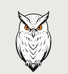 Vector icon owl on a branch