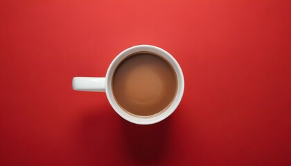 red coffee cup in red background