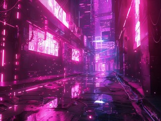Craft a futuristic scene of Telepathic Music with intricate neural connections emitting musical notes Embrace a cyberpunk aesthetic in a 3D-rendered world