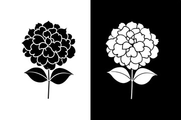 hydrangea flower silhouette vector illustration