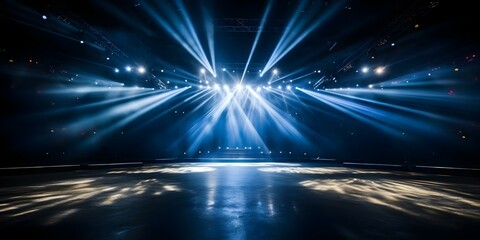 Stage lights at product launch event captivated and excited attendees. Concept Product Launch Event, Stage Lights, Excited Attendees, Captivating Atmosphere