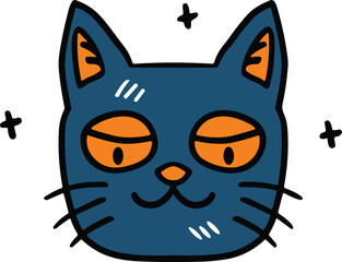 A cat with a black face and white stripes