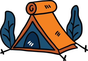 A tent with a door and a window © toonsteb