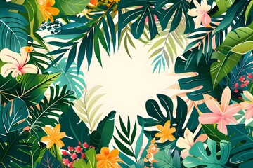 Tropical frame graphic resource background