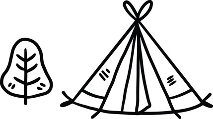 A tent with a door and a window © toonsteb