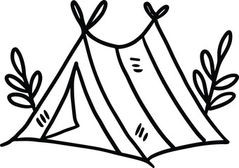 A tent with a door and a window © toonsteb