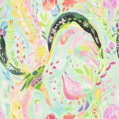 Naklejka premium Seamless Pattern With Colorful Pattern with abstract Motifs