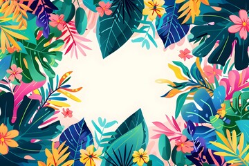 Tropical frame graphic resource background