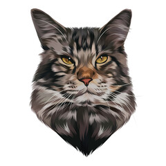 Colorful Detailed Cat Illusration