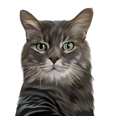 Colorful Detailed Cat Illusration
