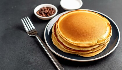 Pancake plate, tasty food, PNG format.