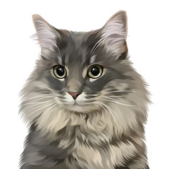 Colorful Detailed Cat Illusration