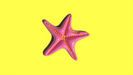 "Set of Pink Starfish on Pink Background: Delicate Illustration"