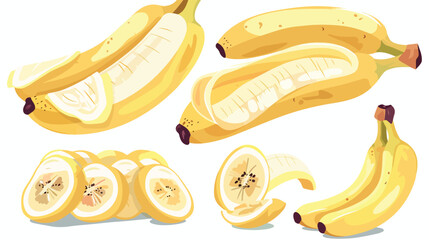 Slices of banana. Natural organic and fresh products.