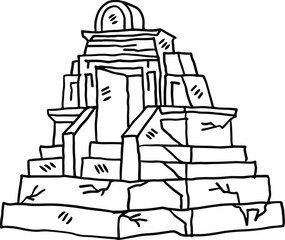 A stone building with a doorway and a window