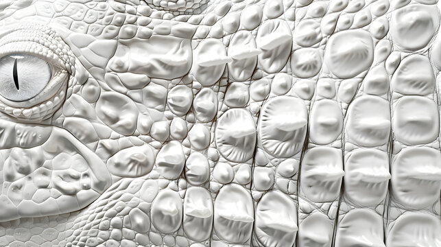 Crocodile leather skin white texture background