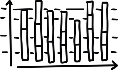 A graph with a line going up and a box with a number on it