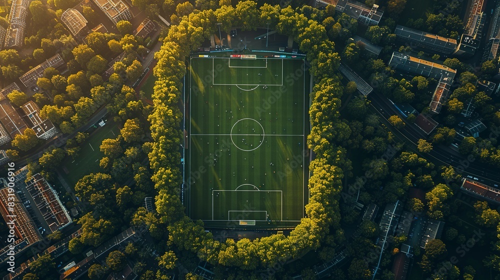 Wall mural aerial view of a soccer stadium - Wall murals
