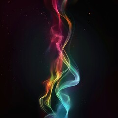 Obraz premium Colorful Smoke Wave Art on Black Background
