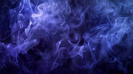 Obraz premium Captivating indigo smoke spirals, perfect for artworks with a mystical theme,