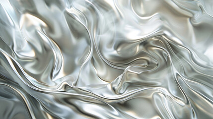 Fototapeta premium Silver smoke waves with a shimmering metallic allure, ideal for advanced designs,