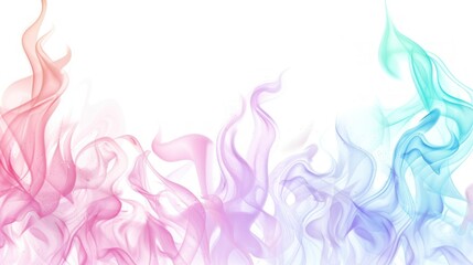 Colorful Smoke Waves in White Space