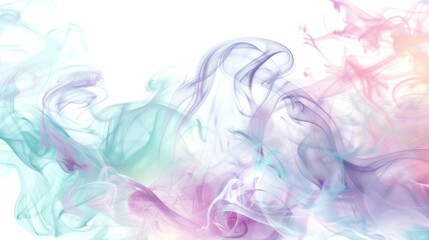 Fototapeta premium Colorful Smoke Waves in White Space