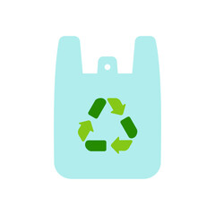 Vector icon illustration with ecology theme (plastic bag motif)