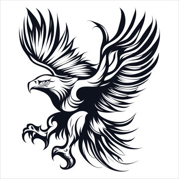 Eagle tattoo design with black outline