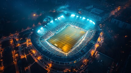 Obraz premium Aerial View of a Soccer Stadium