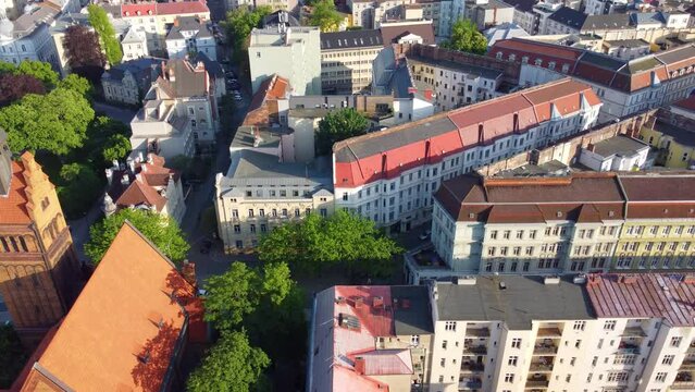Downtown Cityscape of Apartment Buildings at Ostrava, Czech Republic, Aerial